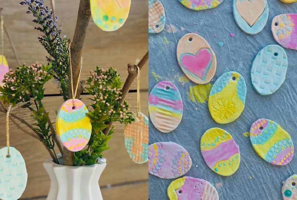 salt dough easter eggs