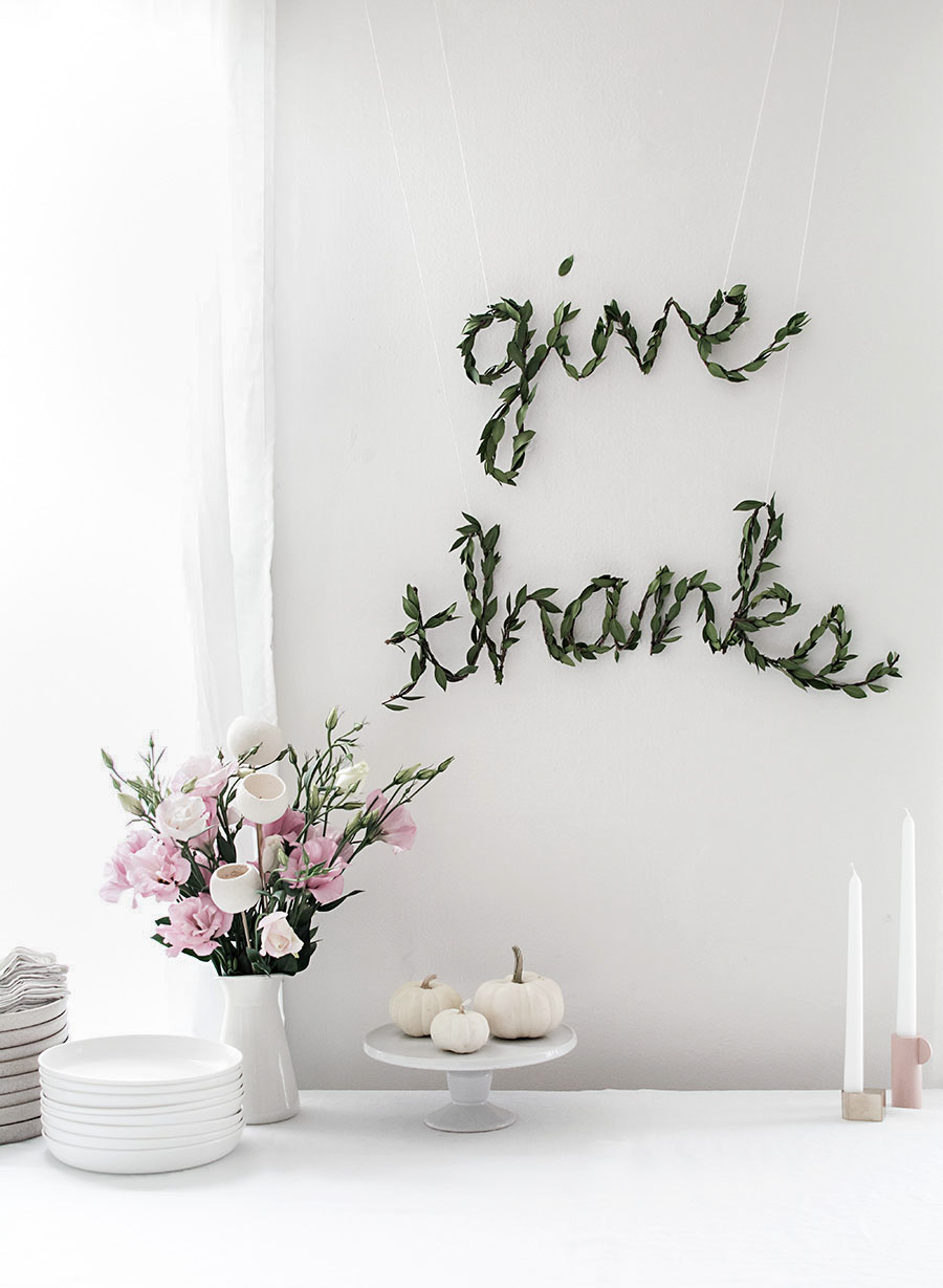 DIY Give Thanks Greenery Garland