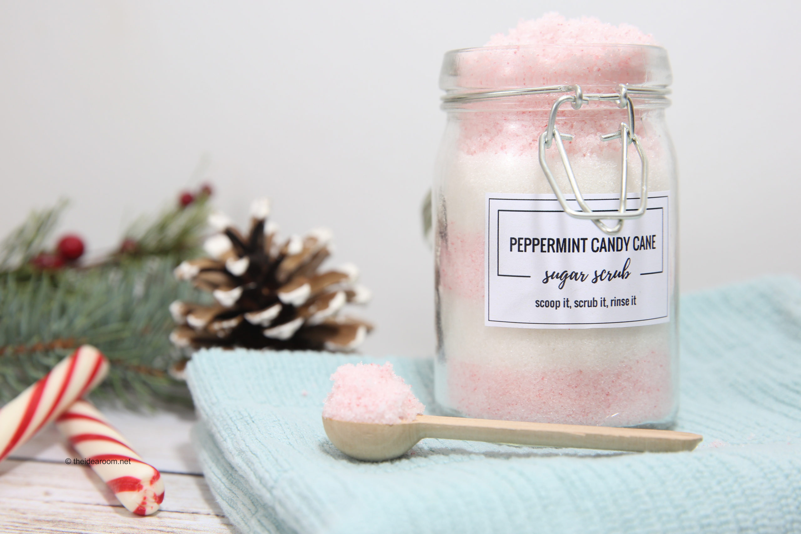 candy cane sugar scrub gift idea