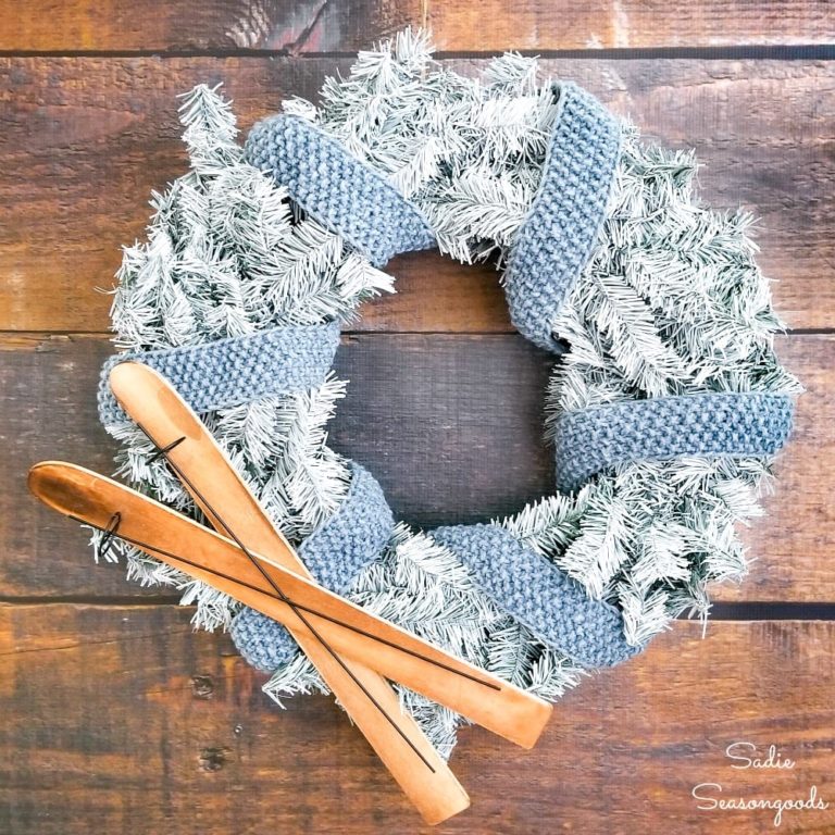 diy winter ski wreath