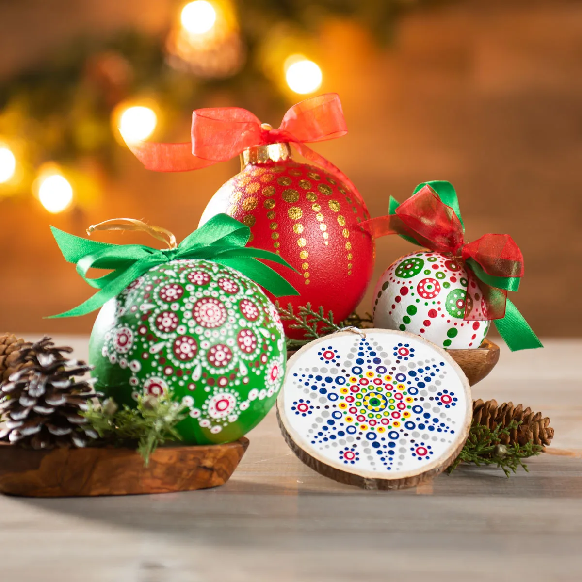 mandala christmas ornaments