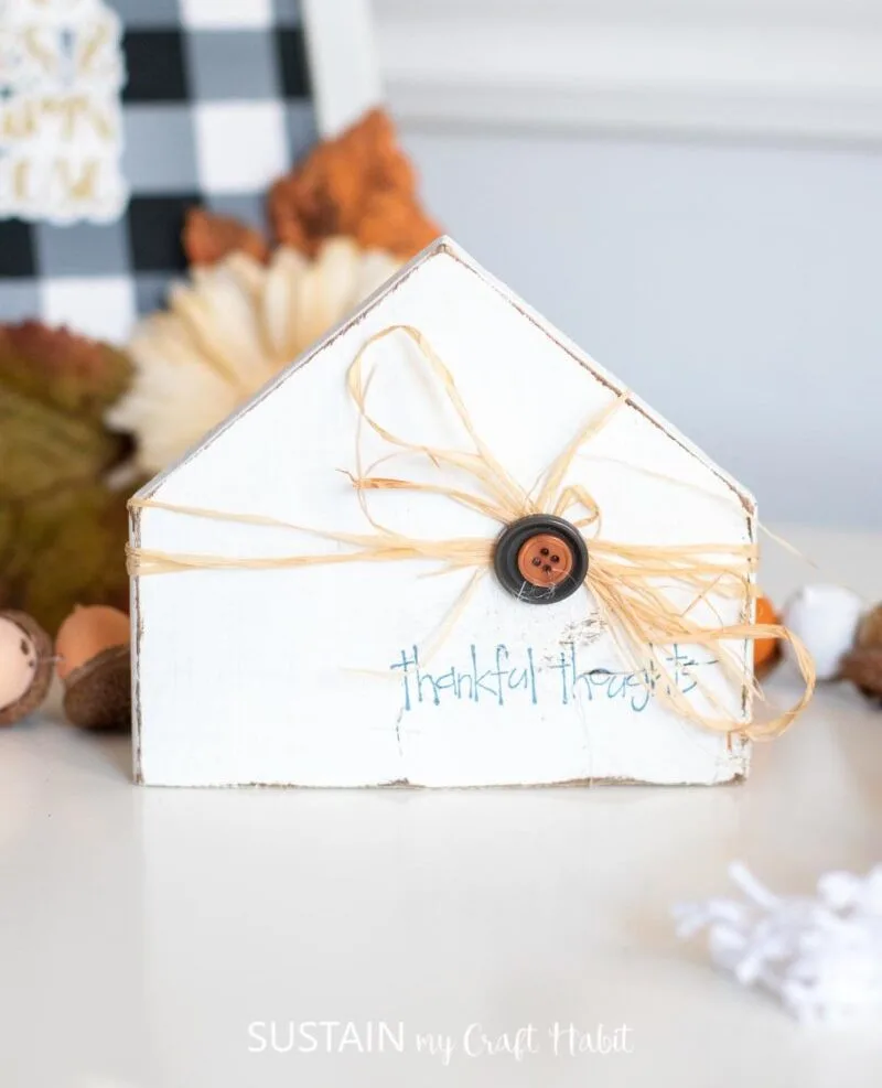 scrap wood house thanksgiving decoration