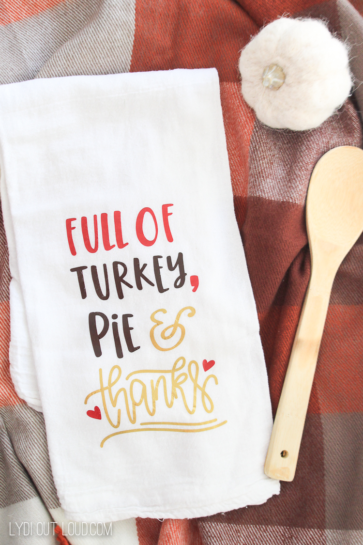 thanksgiving tea towel tutorial