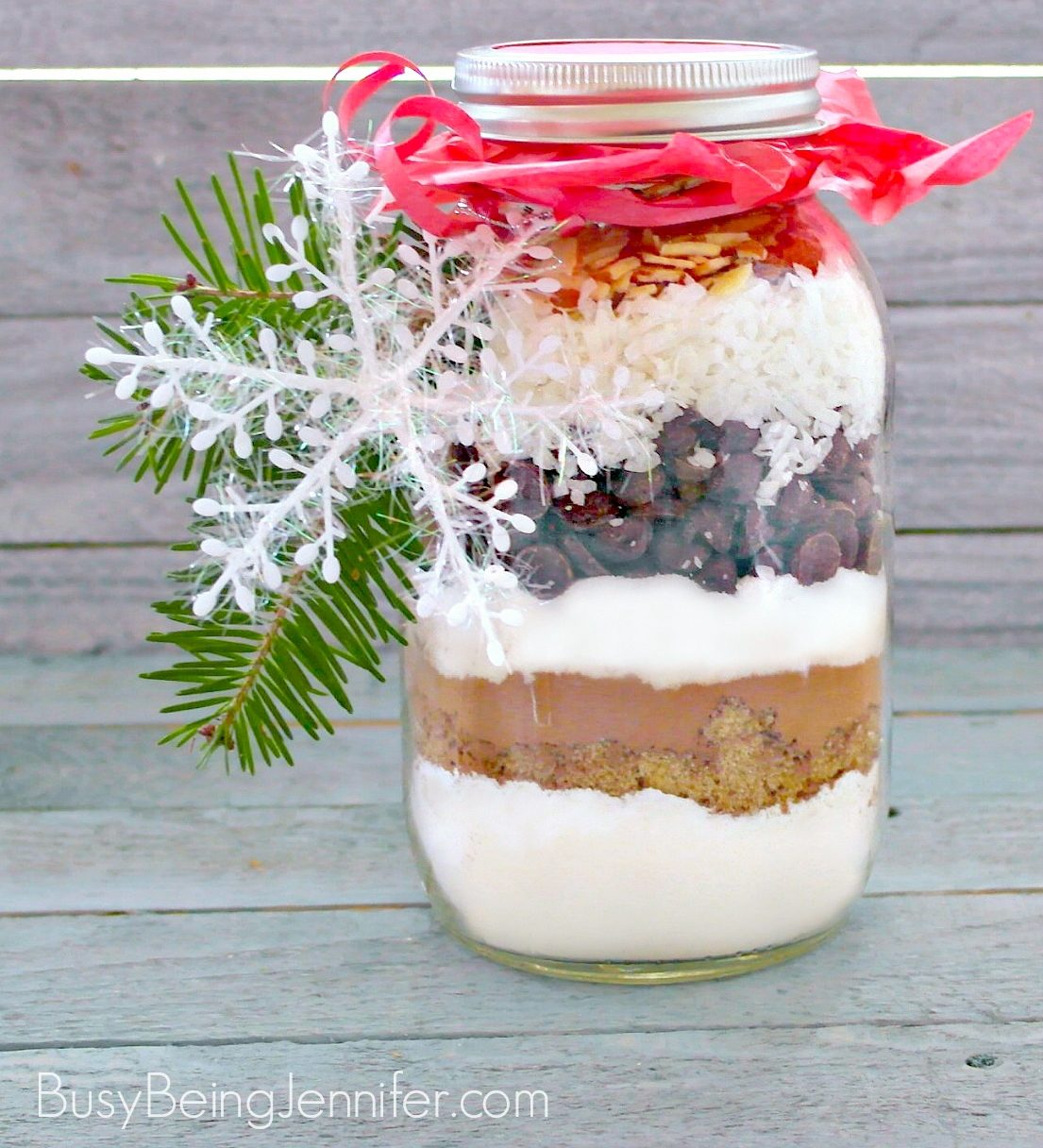 Almond Joy Bars in a Jar Gift Idea