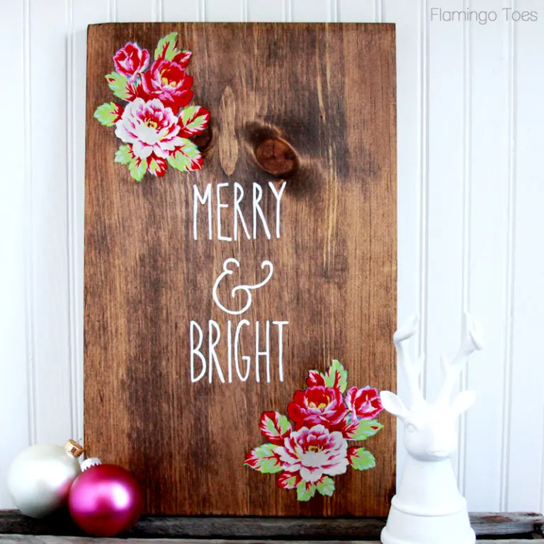 Floral Christmas Sign DIY