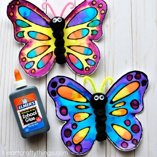 12 Rainbow Craft Butterflies, Craft Butterflies, Butterflies for