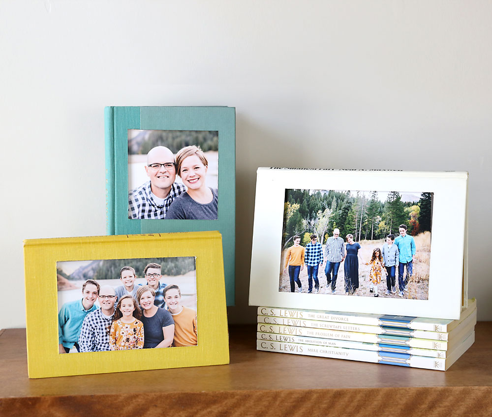 Upcycle book photo frame