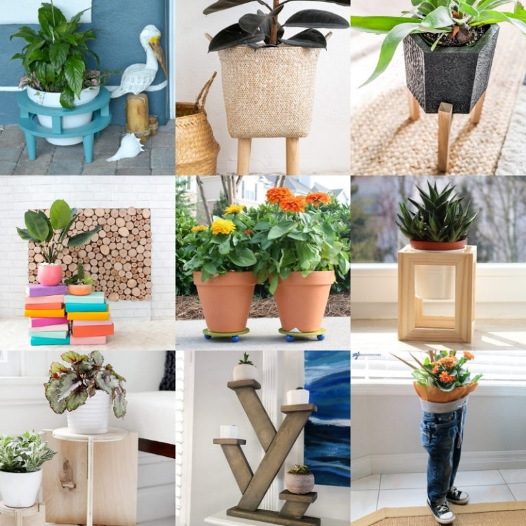 diy creative plant stands with free plans