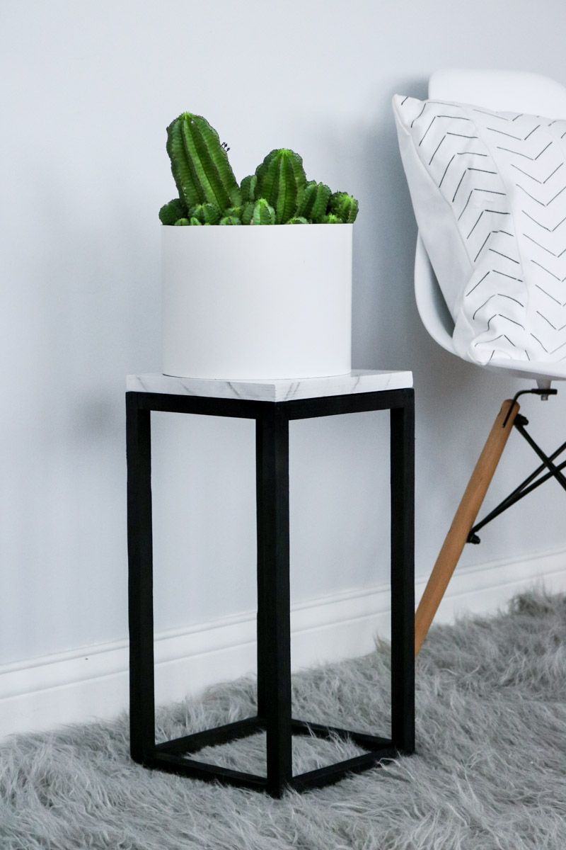 diy modern marble plant stand