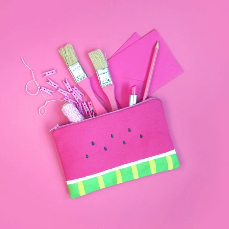 diy watermelon pencil bag