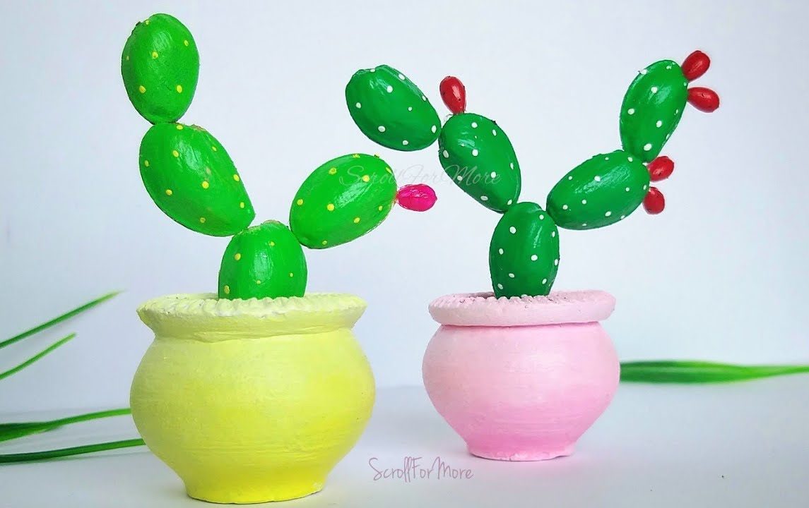 pista shell cactus plant diy