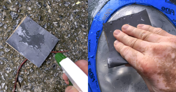 2500 grit wet sanding paper sanding the headlight