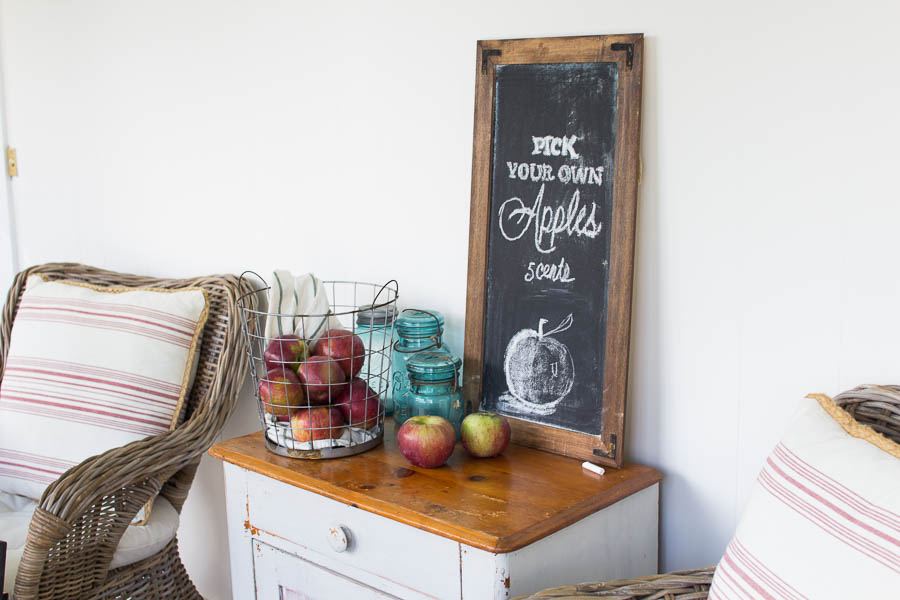 Apple chalk board art with free printable