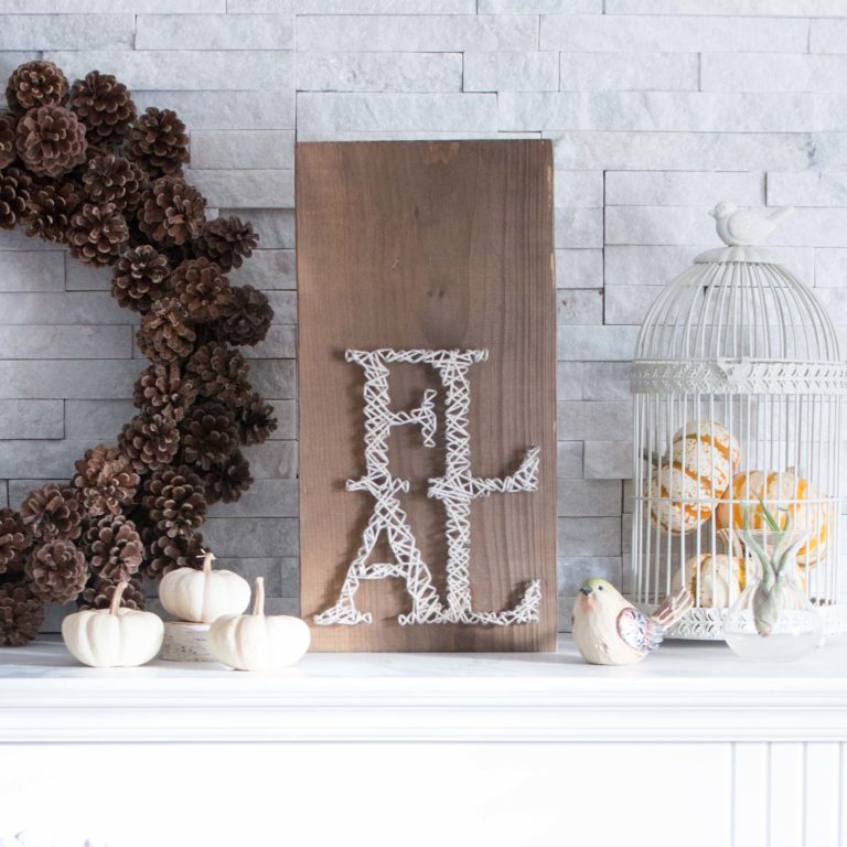 DIY autumn string art tutorial