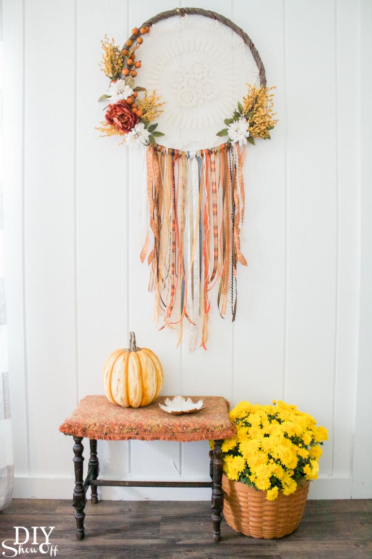 DIY fall dreamcatcher wreath