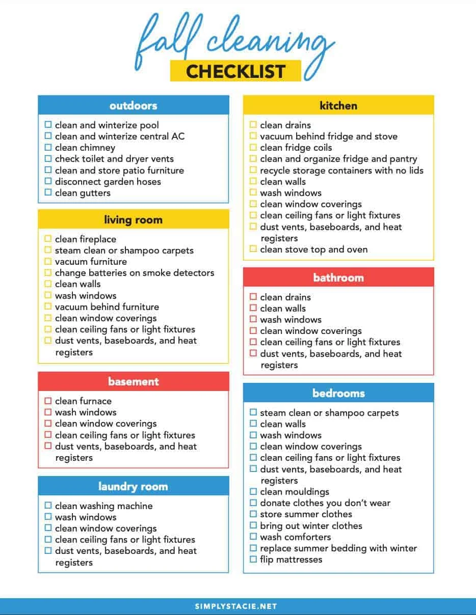 Fall cleaning checklist