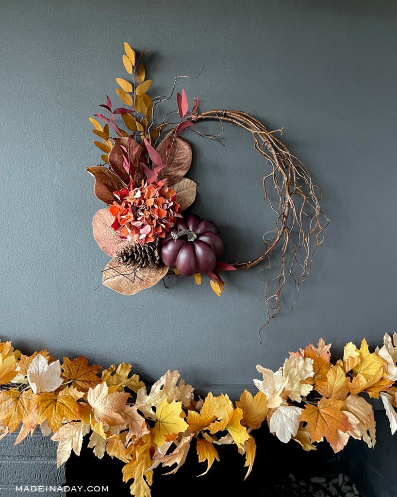 Fall Eucalyptus Pumpkin Wreath DIY