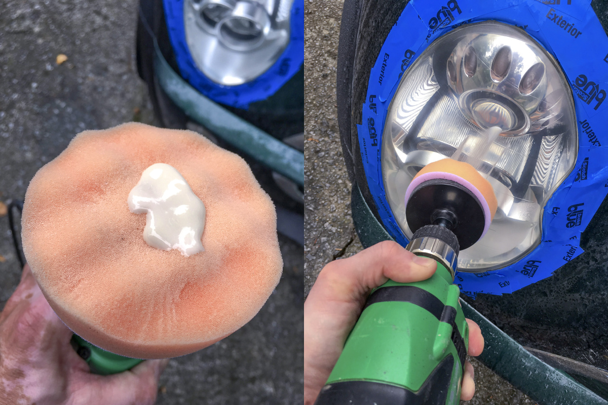 Foam polishing disc with synthetic wax protectant
