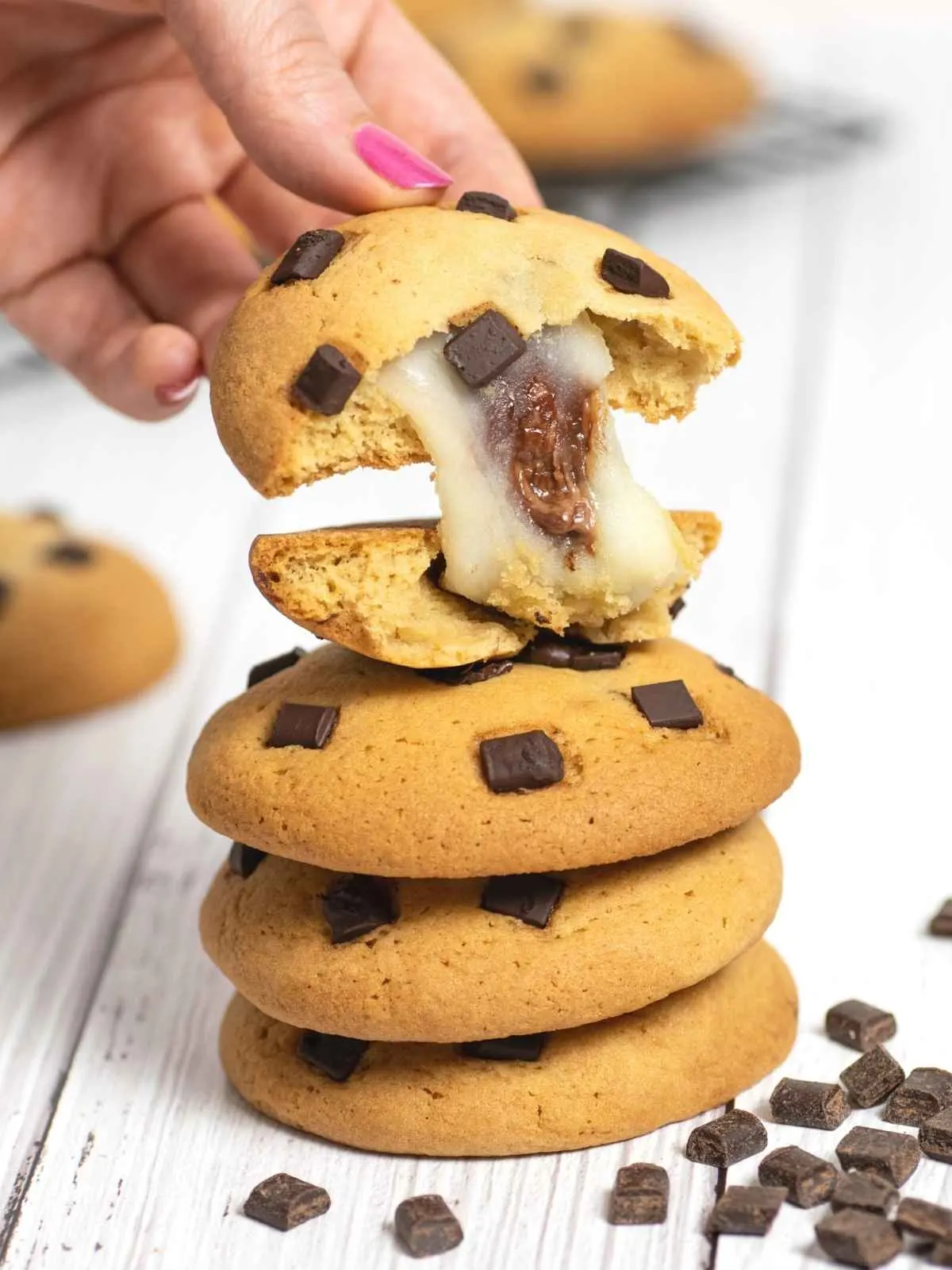 Chocolate chip mochi cookies