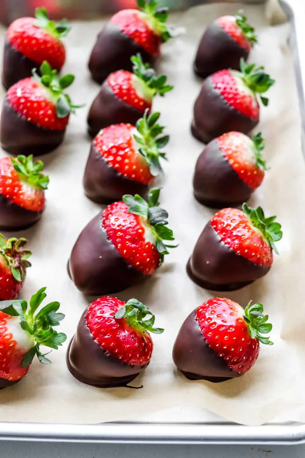 Dark chocolate covered strawberries