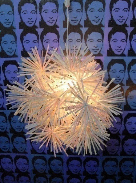 straw starburst light fixture