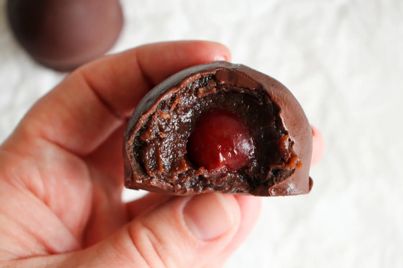 chocolate covered cherry brownie truffle