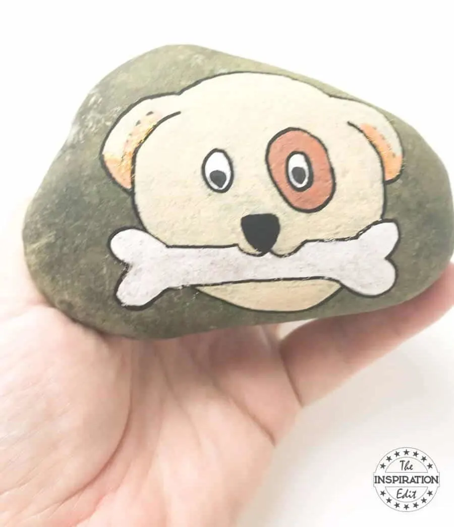 dog painted rock tutorial