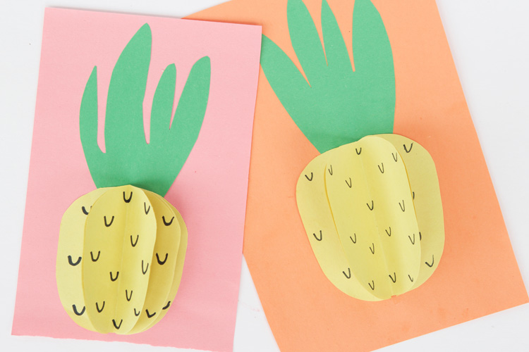 paper pineapple 3D fruit craft