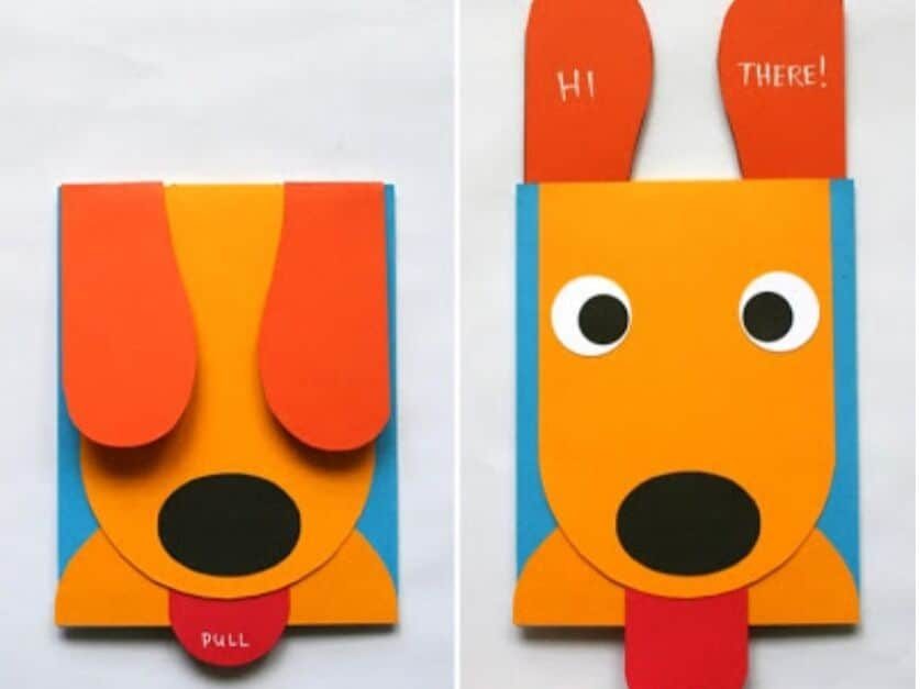 pop up puppy ear card craft