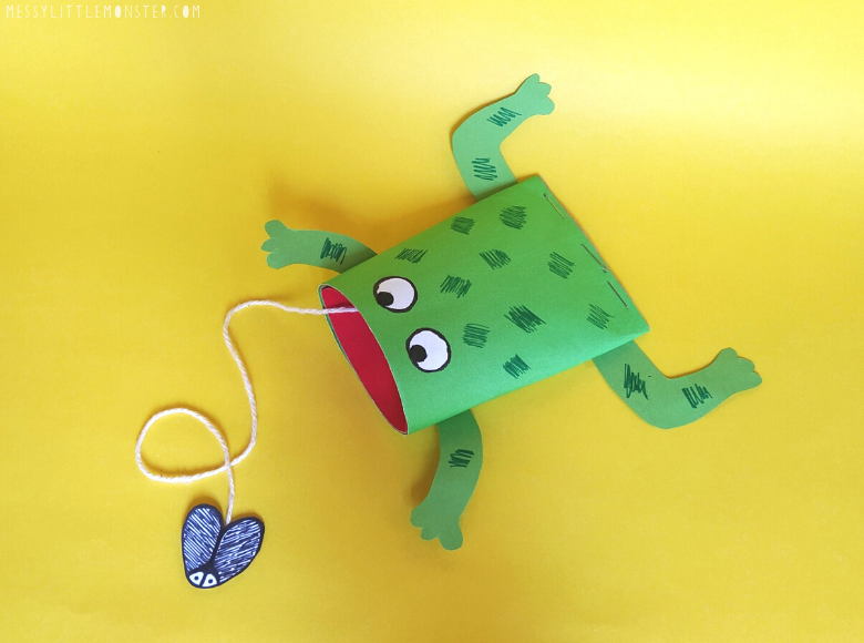 toilet paper roll and construction paper frog craft