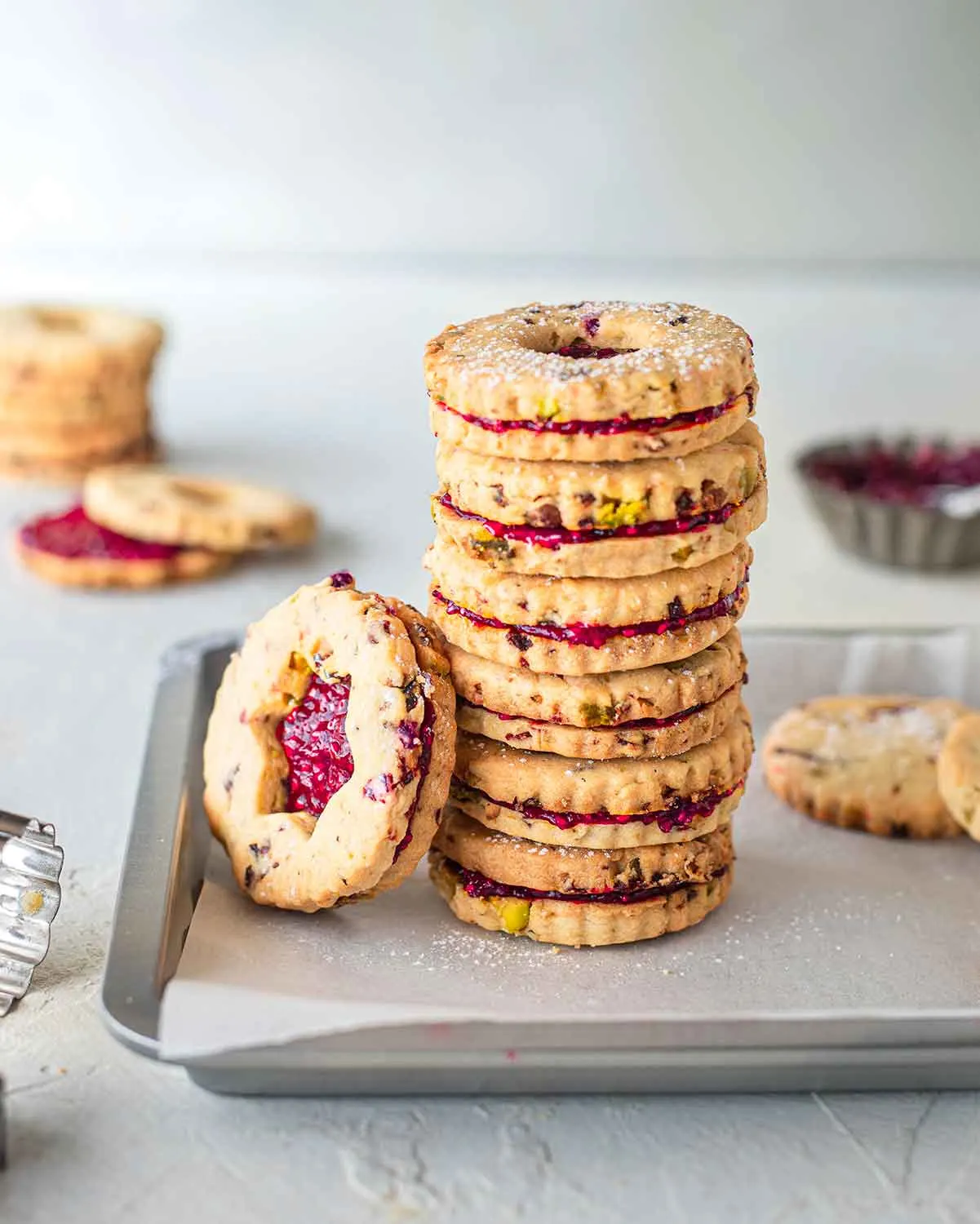 vegan christmas cookies a Linzer cookie variation