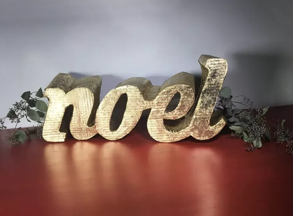 3d metallic holiday sign craft upcycling