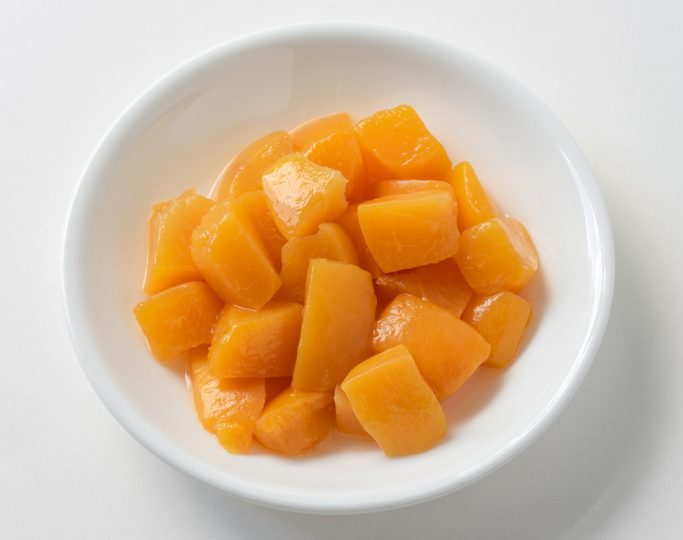 Diced Peaches in a Bowl