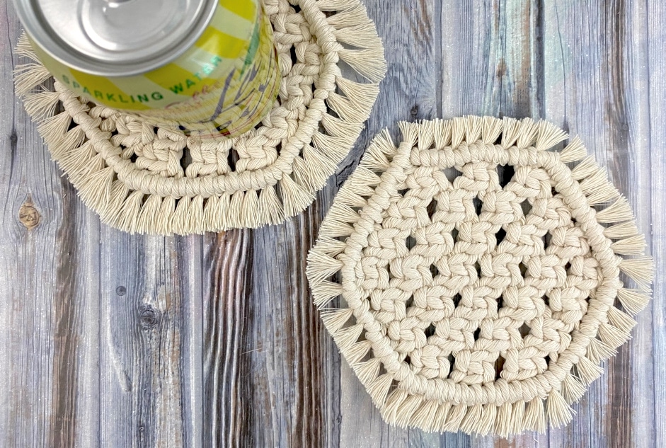 DIY macrame coasters