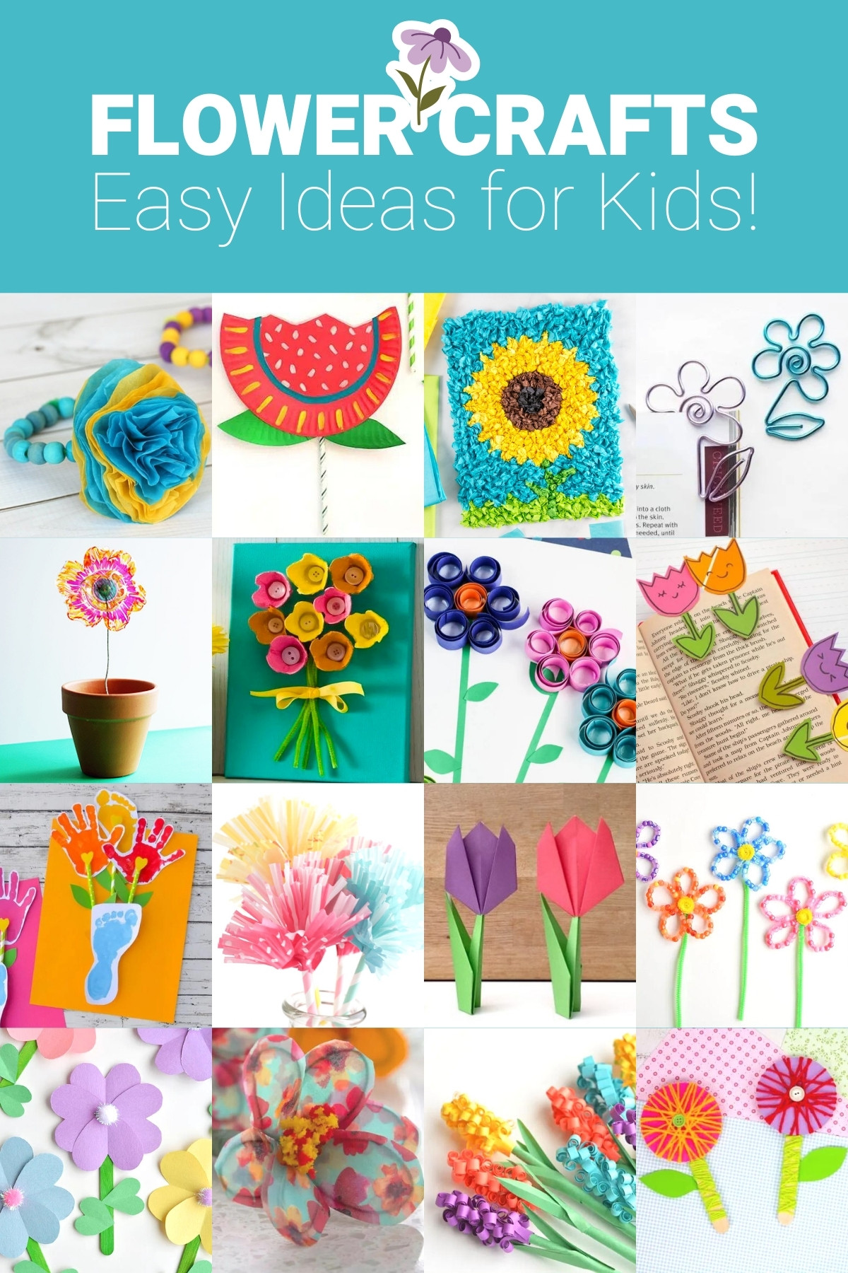 Paper Flower Craft  Flower crafts, Spring crafts for kids, Paper flower  crafts