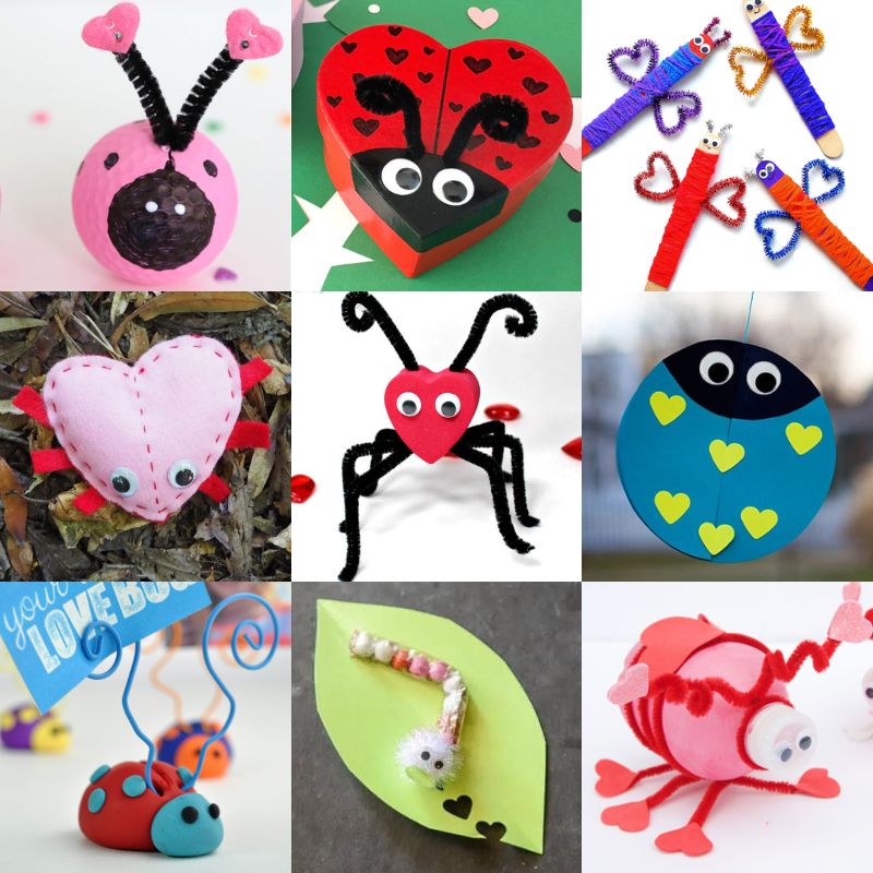 Valentine's Day Popsicle Stick Love Bug Craft for Kids