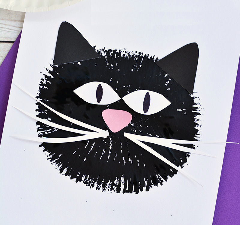 Fork-Painted Black Cat Craft