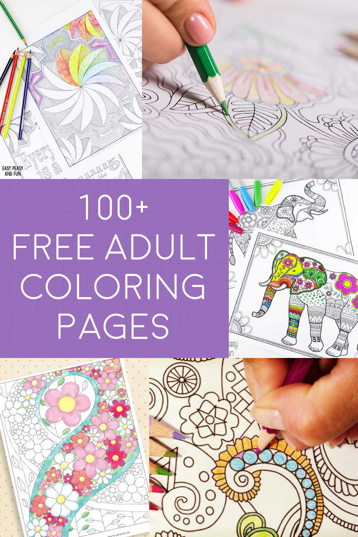 Free adult coloring pages - over one hundred