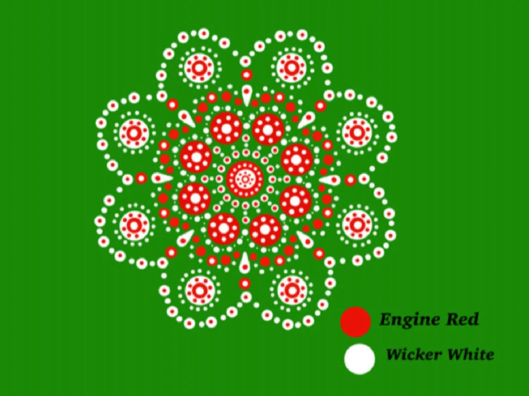 Green ball mandala pattern