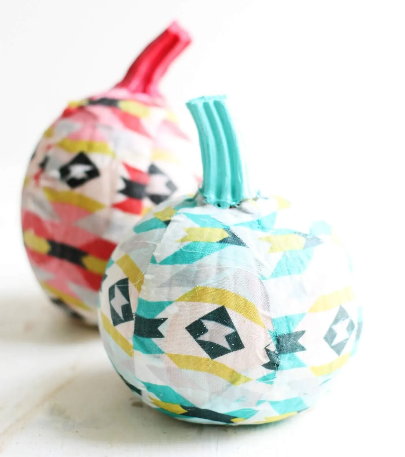 How to cover pumpkins with fabric and Mod Podge