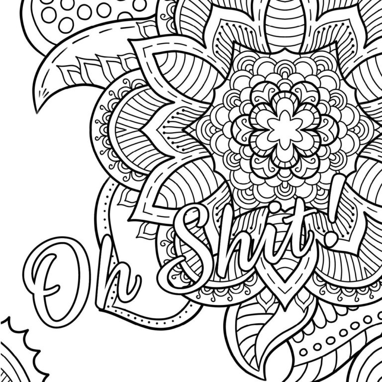 Oh shit coloring page