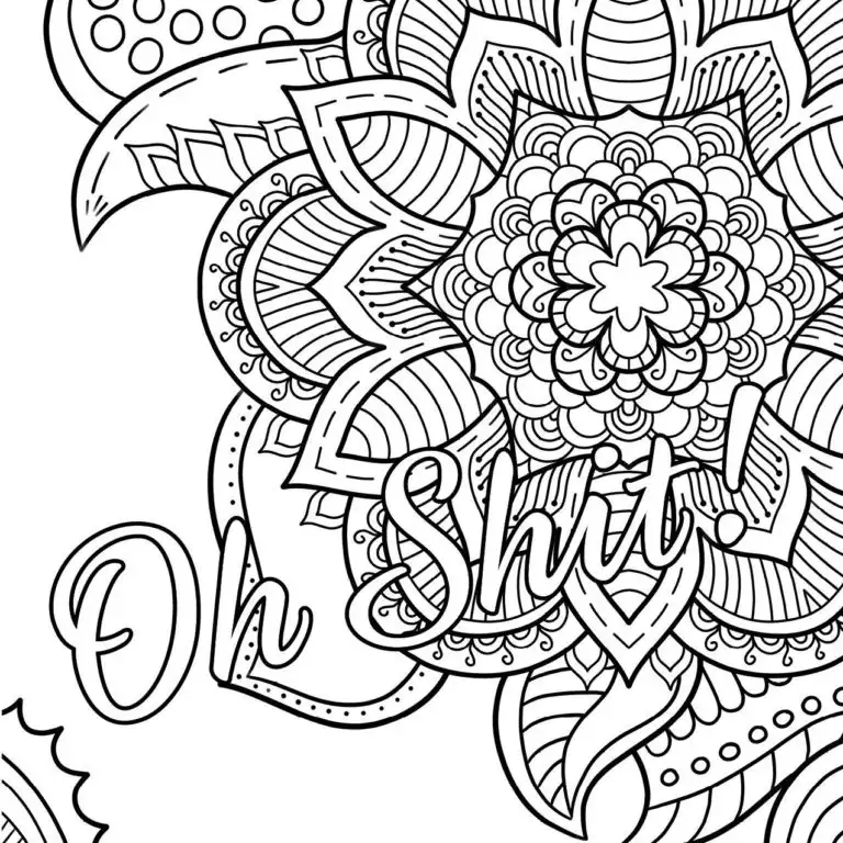 Oh shit coloring page