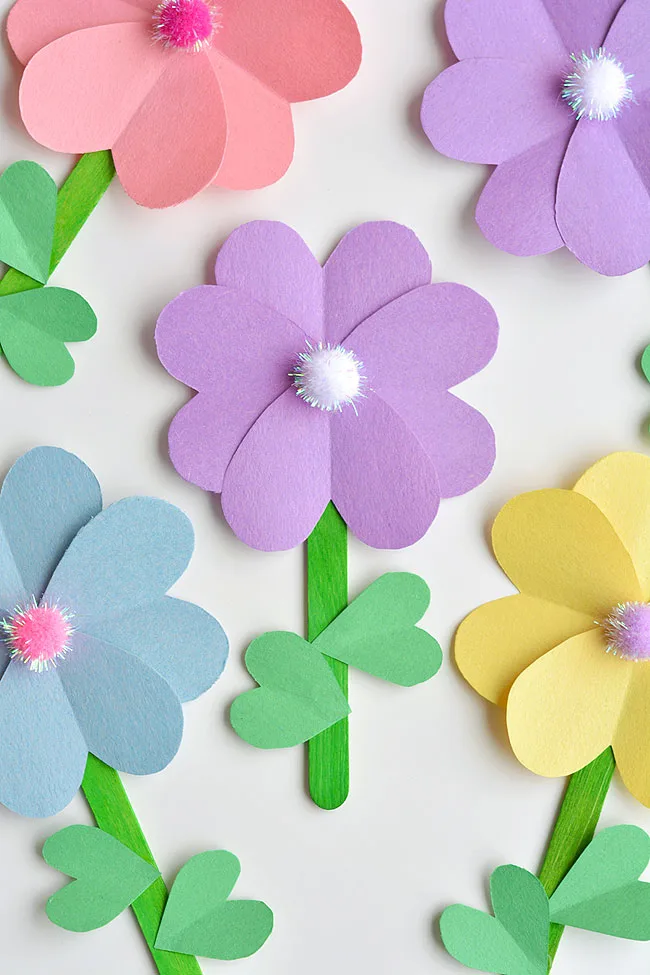 Popsicle Stick Flowers Tutorial