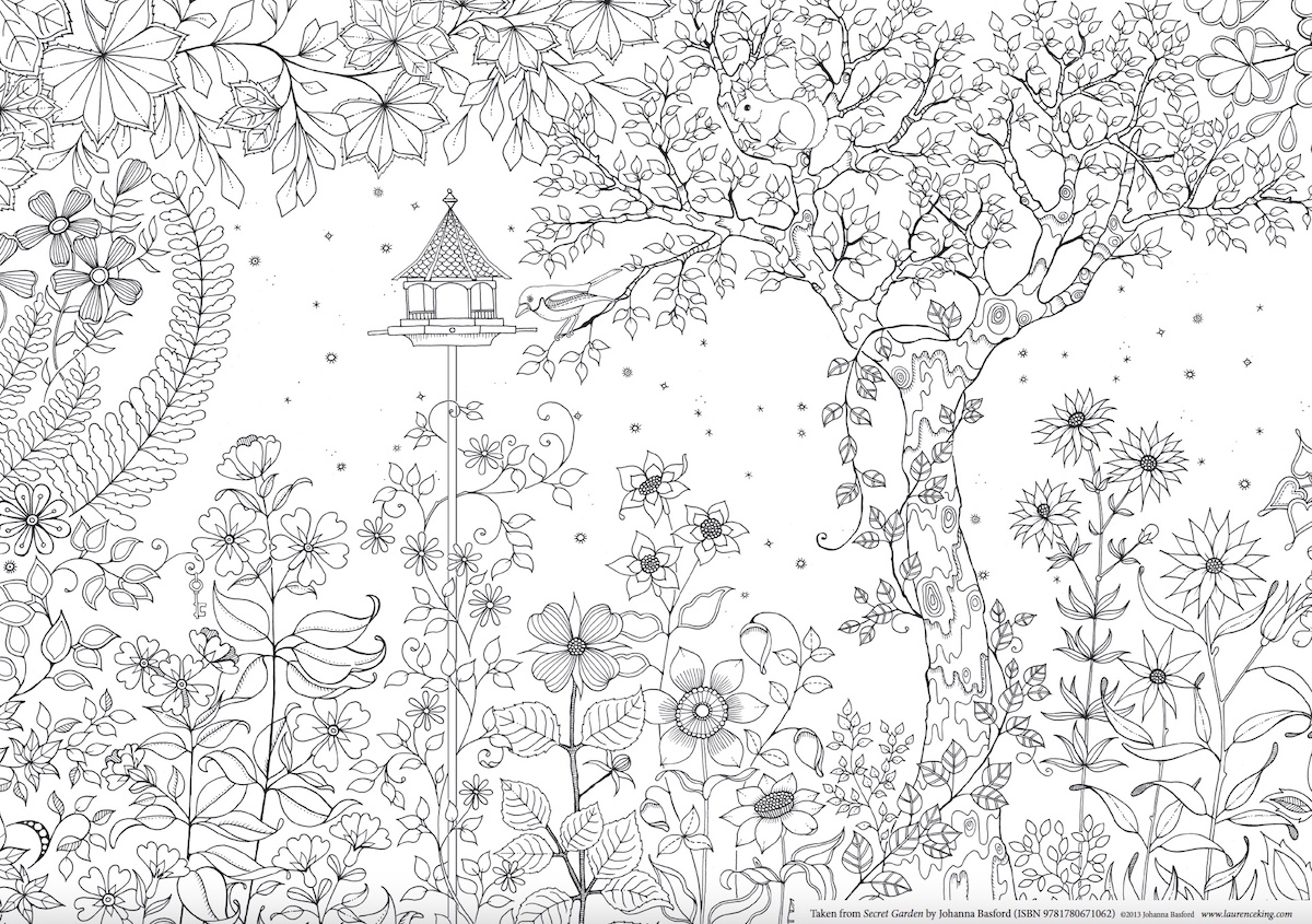 Secret garden printable coloring page