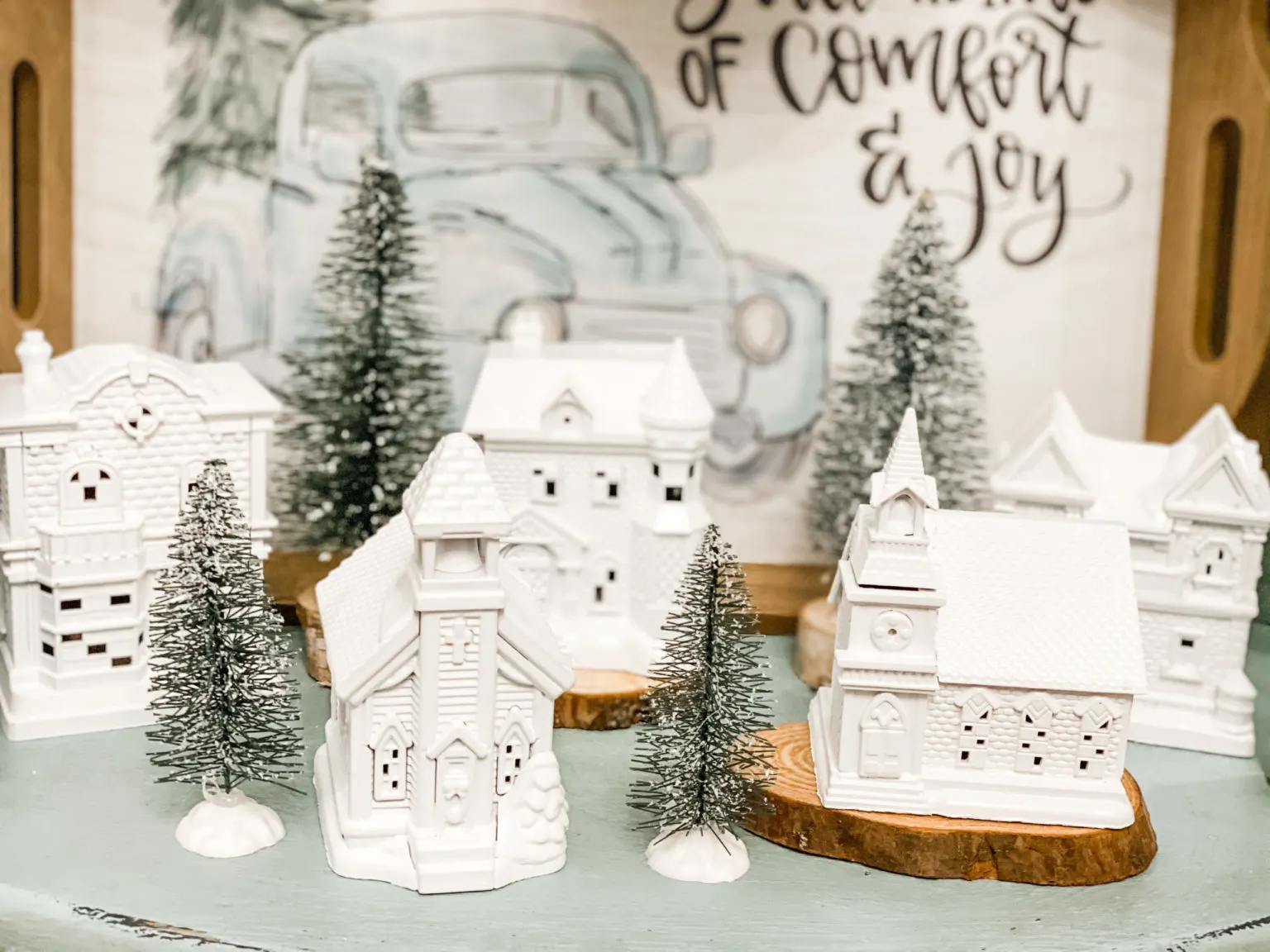 Dollar Tree Christmas village makeover