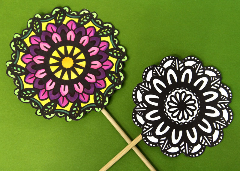 Colorful flower mandalas