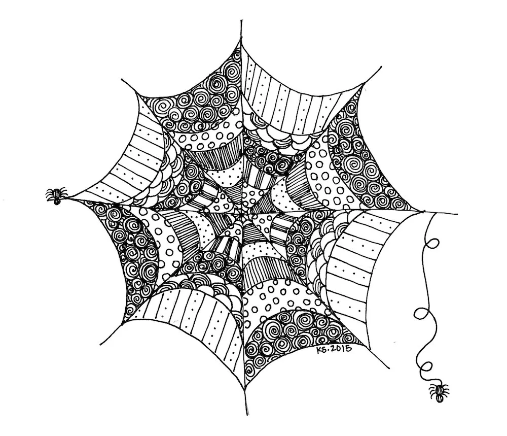 spider web coloring page