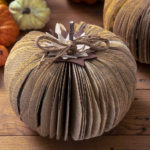 pumpkin made of book pages