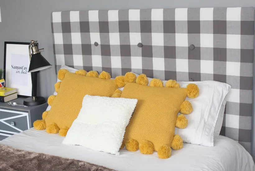 DIY upholstered headboard using cardboard