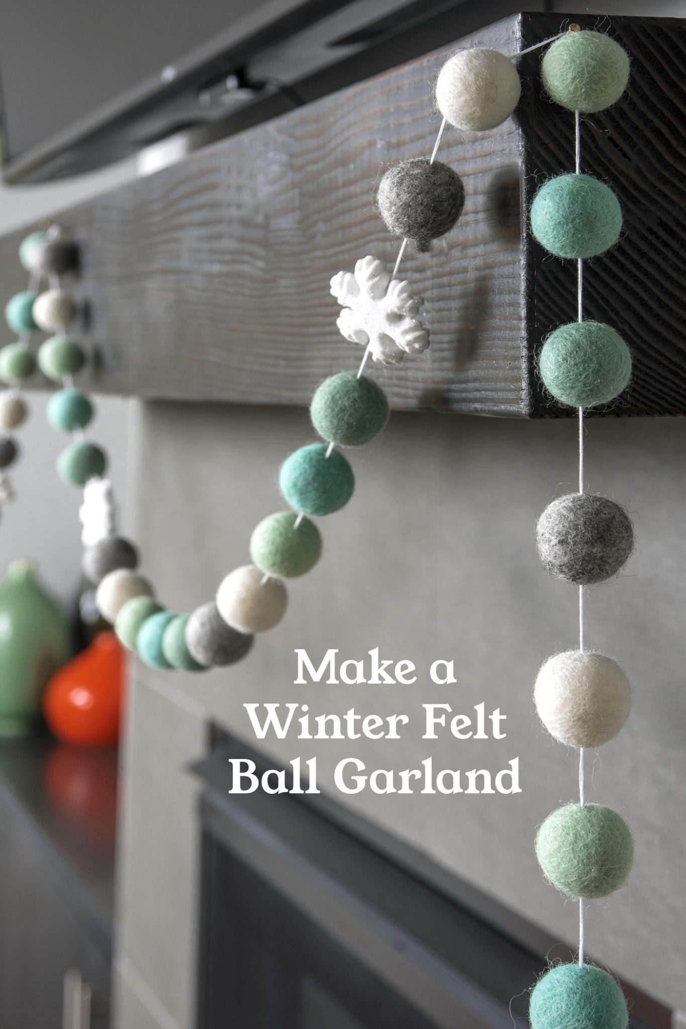 Make a Winter Felt Ball Garland in Minutes - DIY Candy